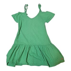 Pink Chicken Kids Green Ruffled Strappy Sundress w/ Open Shoulders- Size 10Y